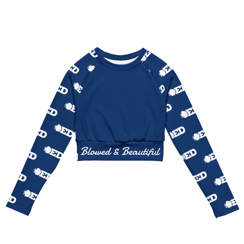 Nip Blue long-sleeve crop top