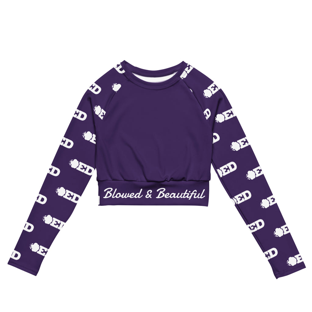 Grape long-sleeve crop top