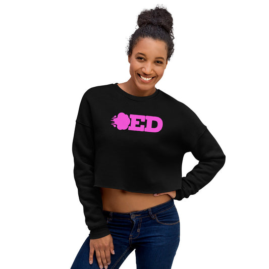 Classic Blowed Women's Crop Sweatshirt - Black/Hot Pink