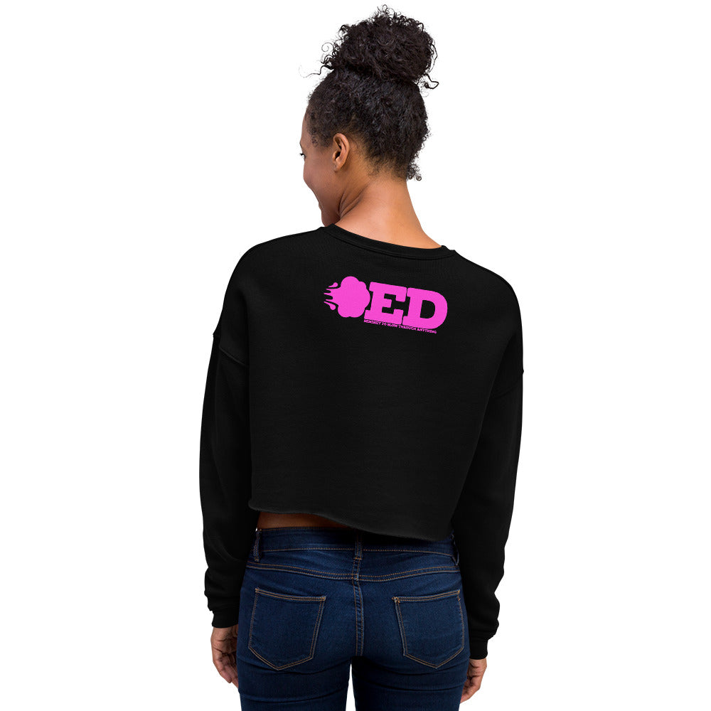 Classic Blowed Women's Crop Sweatshirt - Black/Hot Pink